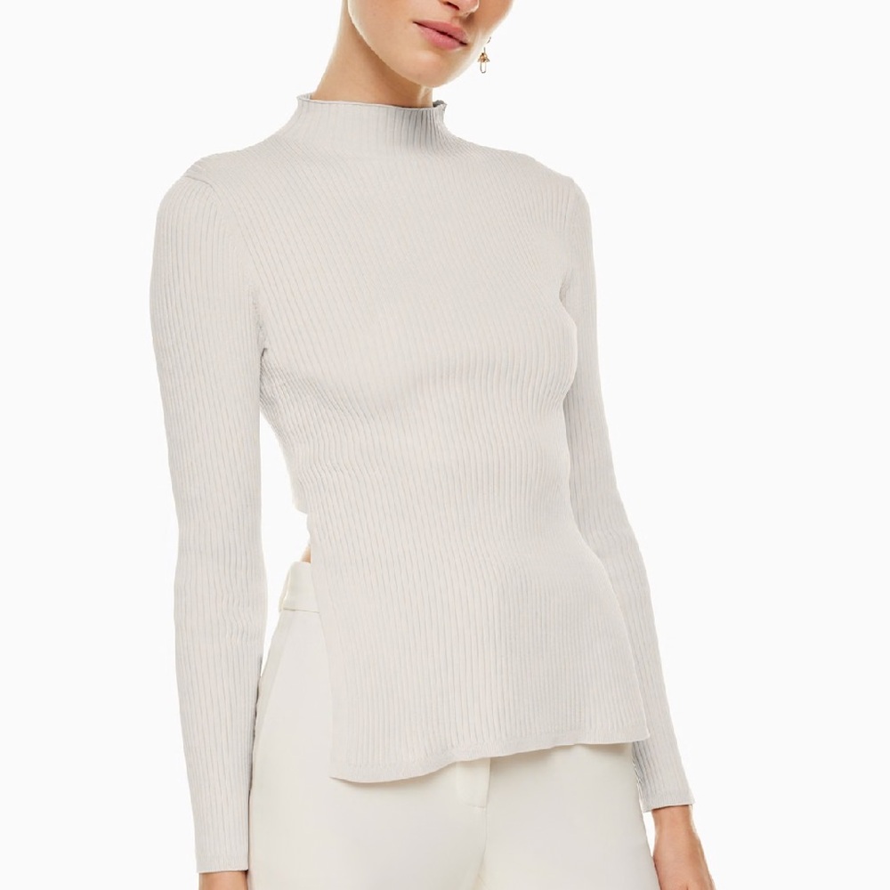 Aritzia Babaton Sculpt Knit Tie-back Longsleeve Sweater